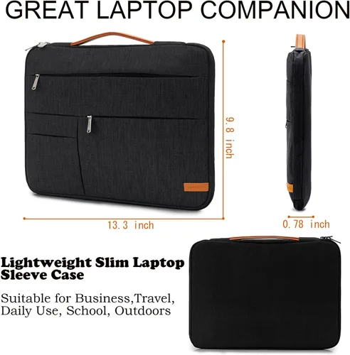 Miniatura 2 de KINGSLONG Funda para laptop de 13.3 pulgadas, bolsa delgada a prueba de golpes, funda de transporte para computadora compatible con MacBook Air/Pro
