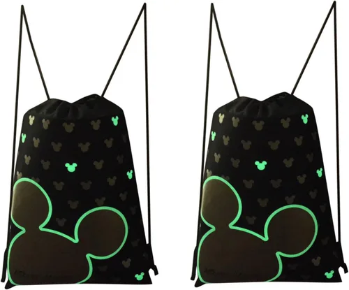Miniatura 2 de Disney Mickey Mouse Glow in the Dark Mochila con cordón (4 unidades), incluye 2 cordones y 2 pulseras