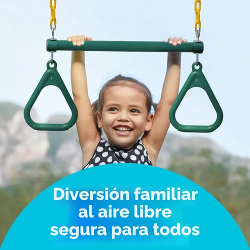 Miniatura 2 de Jungle Gym Kingdom Juegos de columpios para patio trasero, barras trepadoras y accesorios de columpios, el juego incluye barra de columpio de Verde