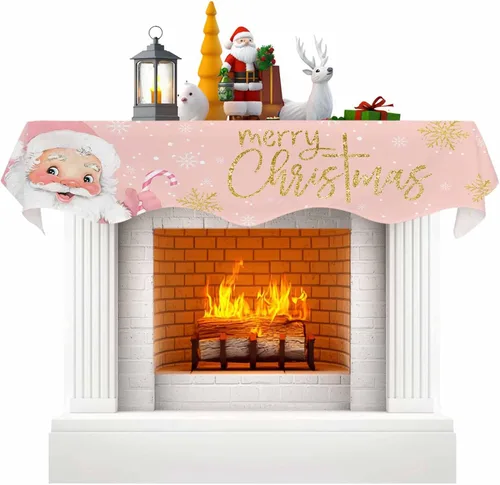 Miniatura 11 de Funda para bufanda de chimenea con diseño de muñeco de nieve azul para Navidad, Halloween, Acción de Gracias, otoño, decoración de interiores