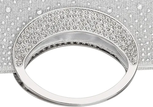 Miniatura 22 de Dexmay - Bolso de mano con diamantes de imitación con asa de cristal para boda, fiesta, elegante bolso de mano para mujer