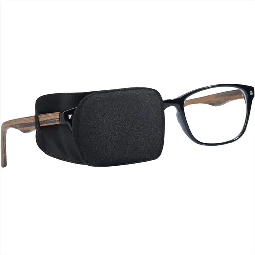 Miniatura 25 de Astropic Parche Grande de Seda para Ojos para Adultos y Niños con Gafas para Cubrir Cualquier Ojo (Grande, Caqui)