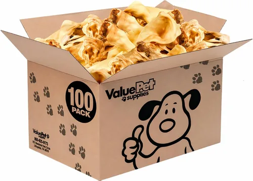 Miniatura 8 de ValueBull Orejas de vaca, varios tamaños y formas, paquete a granel de 120 unidades, golosinas naturales para perros, 100% carne de res Angus, un