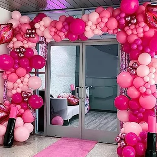 Miniatura 4 de Togvu Globos rosa intenso y rosa bebé, 60 paquetes de 30,5 cm, globos de látex rosa premium con globo de confeti para decoración de fiesta de San