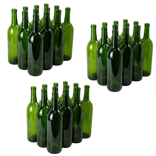 FastRack - Botellas de vino verde de 25.4 fl oz (paquete de 36), botellas de licor de Burdeos W5 | Botella vacía de 25.4 fl oz para bebidas | 3