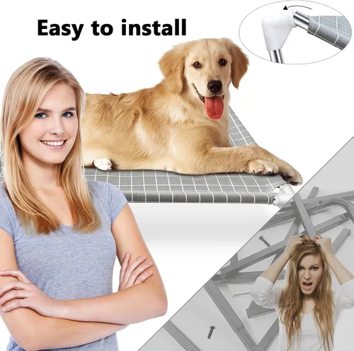 Miniatura 7 de Cama elevada para mascotas, cama para perros pequeños, cama elevada para perros pequeños para uso en interiores y exteriores para mascotas pequeñas