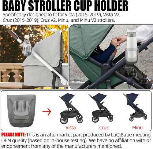 Miniatura 4 de Portavasos para cochecito de bebé compatible con Uppa-Baby Vista, Cruz, Minu Strollers Accesorio para portavasos Vista V2, Cruz V2, MinuV2
