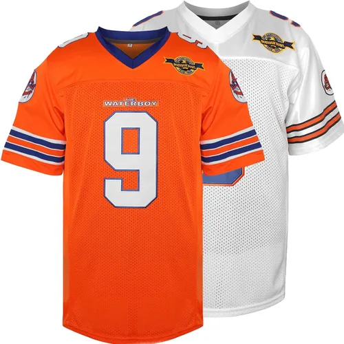 Camiseta de fútbol The Waterboy #9 Bobby Boucher Adam Sandler 50 aniversario de la película Mud Dogs Bourbon Bowl