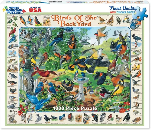 Miniatura 4 de White Mountain Puzzles Birds of the Backyard - Rompecabezas de 1000 piezas