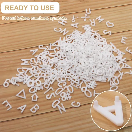 Miniatura 4 de Letras para tablero de letras solamente, tablero de mensajes blanco de 1 pulgada, letras de fieltro para tablero de letras (378 piezas), 1 pulgada