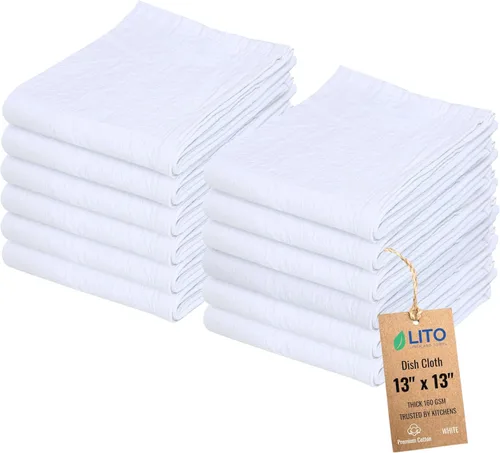 Miniatura 43 de Toallas de saco de harina Toalla de té para manualidades Paños de cocina Toalla de algodón en blanco para bordado Cubierta de lino