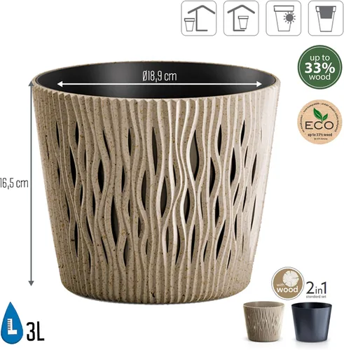 Miniatura 3 de Prosperplast Maceta, Madera, Verde, Muy pequeño