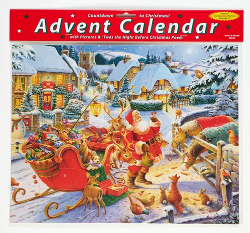 Miniatura 2 de Calendario de Adviento de Papá Noel y amigos (cuenta regresiva para Navidad) de Vermont Christmas Company con poema "Twas the Night Before Christmas