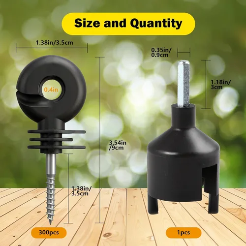 Miniatura 2 de 110 aisladores eléctricos negros mejorados, 1 herramienta aislante gratuita y 1 guante, aisladores de anillo atornillado para cercas de animales