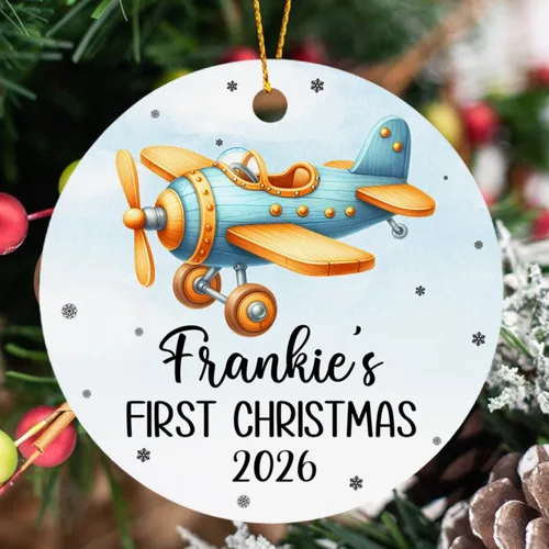 Adorno de Navidad para bebé de avión, adorno personalizado para bebé niña niño Navidad 2025, regalo para papá recién nacido, mamá recién nacida,