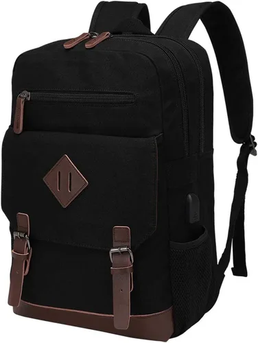 Miniatura 7 de Modoker Mochila vintage ecológica para hombres y mujeres, mochila de lona que se adapta a la mayoría de computadoras y tabletas de 15.6 pulgadas