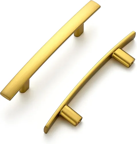 Miniatura 15 de Ravinte Paquete de 5 manijas de gabinete negras para gabinetes de cocina, tiradores curvados para cajones de 5-3/16 pulgadas de largo con agujero