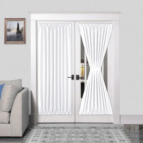 Miniatura 150 de DWCN Cortinas para puerta francesa: cortina térmica con bolsillo para barra para puertas con ventana de vidrio, puertas de cocina y patio