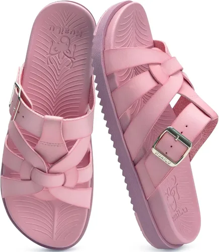 Miniatura 15 de KuaiLu Sandalias de gladiador para mujer con cómodo soporte de arco para verano, playa, vacaciones, caminar, viajes, pescador, toboganes, trajes