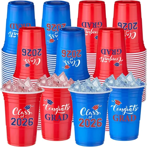 Miniatura 9 de Pickmesh 50 piezas de vasos de plástico para el Día de San Patricio de 16 onzas con diseño de trébol de la suerte, vasos desechables