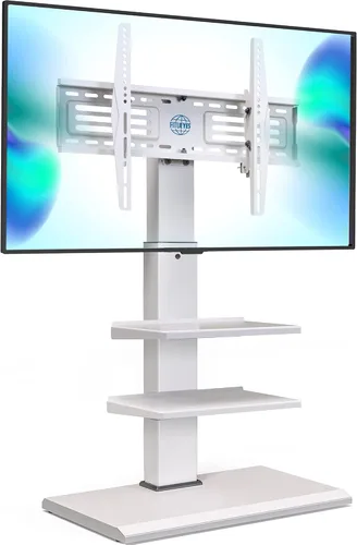 Miniatura 11 de FITUEYES Soporte universal para TV de suelo con base de hierro con inclinación giratoria, soporte de TV para pantallas de 32 a 75 pulgadas, soporte