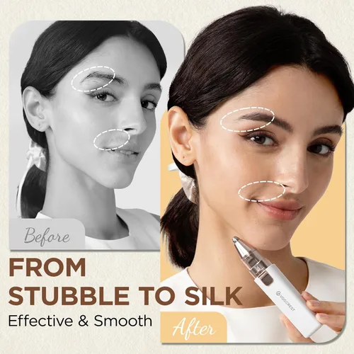 Miniatura 4 de Removedor de vello facial recargable para mujeres: removedor eléctrico de cejas y vello facial 2 en 1 - Adecuado para recortar cejas, mentones