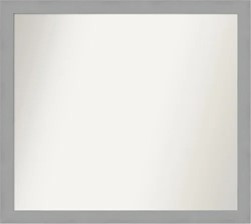 Miniatura 55 de Amanti Art Espejo de baño plateado para sobre fregadero, 23 x 23 pulgadas, espejo cuadrado plateado en ángulo, marco de madera moderno medio, se