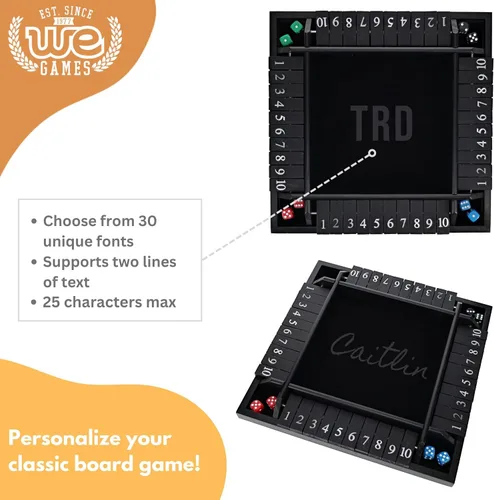 Miniatura 3 de WE Games Juego de mesa personalizado para 4 jugadores, 8.5 pulgadas, tinte negro, regalos personalizados para novio, regalos de inauguración