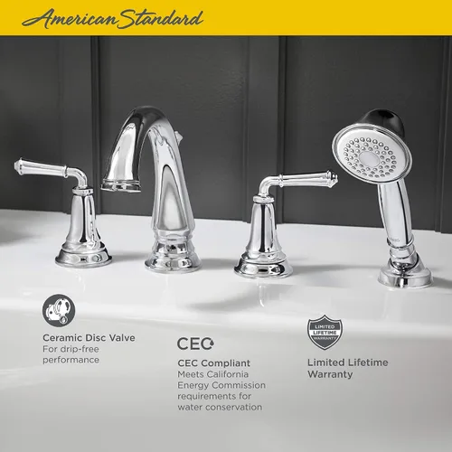 Miniatura 2 de American Standard T052901.002 Delancey Grifo de bañera romana con ducha personal, cromo pulido