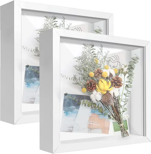 Miniatura 16 de Caja expositora de 8 x 8 pulgadas con calcomanías de letras, vitrina para recuerdos, artículos de bebé, recuerdos de boda, manualidades, boletos