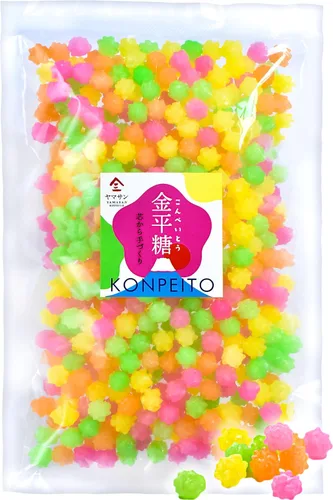 YAMASAN KYOTO UJI Konpeito dulce japonés de azúcar - Bolsa grande 500g, Colores variados, Hecho a mano desde el núcleo de azúcar【YAMASAN】