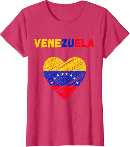 Miniatura 12 de Camiseta con la bandera venezolana con corazón de Venezuela, Negro