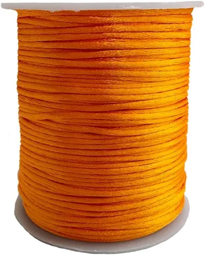 Miniatura 52 de 2.0 mm x 110 yardas de cordón de satén de nailon para abalorios, hilo trenzado para nudos chinos, rattail, macramé, pulseras, collares, fabricación