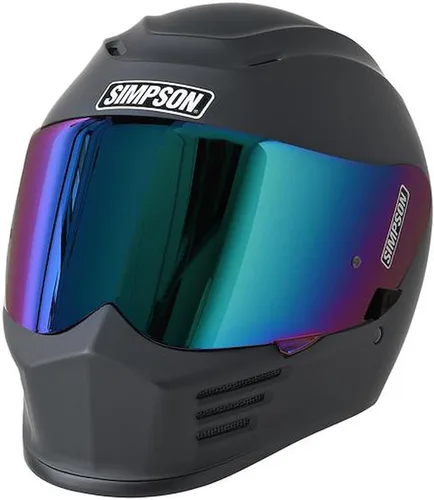 Simpson SPBXL3 Speed Bandit Casco de rostro entero para motocicleta Tamaño - XL - Negro mate - Incluye protector transparente - El protector con