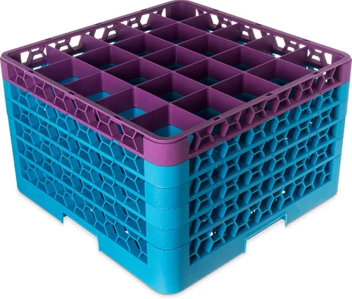 Miniatura 35 de Carlisle FoodService Products RG9-214 OptiClean Estante de vidrio con 9 compartimentos con 2 extensores, 7.12 pulgadas, polipropileno, azul