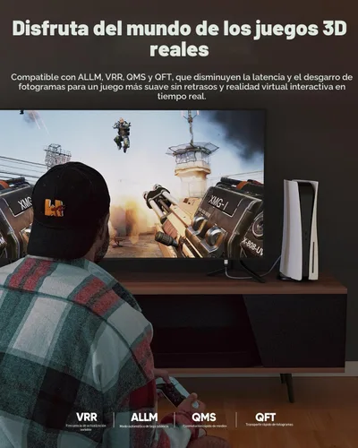 Miniatura 9 de Highwings - Cable corto HDMI de 8 K, 1.5 pies / 0.5 metros, 48 Gbps, cable trenzado HDMI de ultra-alta velocidad, 4 K a 120 Hz, 8 K a 60 Hz, Dolby
