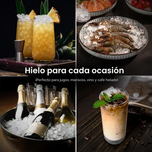 Miniatura 7 de Kismile Nugget - Máquinas de hielo para encimera, portátil con hielo triturado, 35 libras/día, autolimpieza, operación con un clic para uso