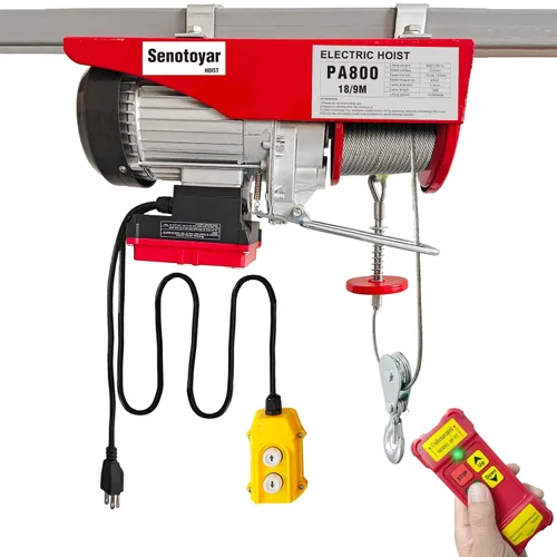 Miniatura 9 de Polipasto eléctrico 2 en 1, 1760 libras cabrestante de polipasto eléctrico con control inalámbrico de 98 pies y control remoto con cable, polipasto