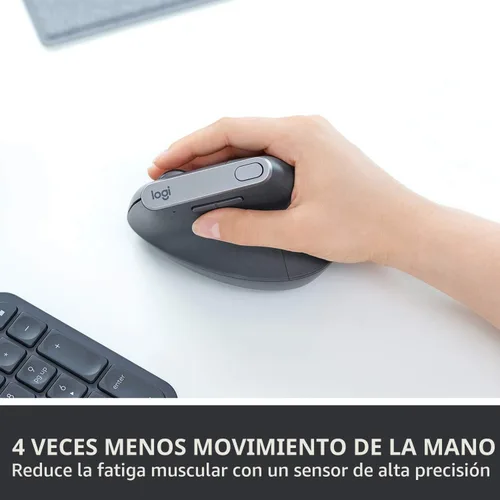 Miniatura 5 de Logitech MX - mouse inalámbrico vertical – diseño ergonómico avanzado que reduce la tensión muscular, controla y mueve contenido entre 3