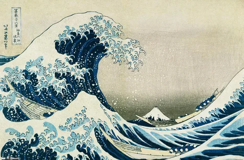 Miniatura 12 de Hokusai - Póster de pared The Great Wave Off Kanagawa, 22.4 pulgadas de largo x 14.7 pulgadas de ancho, versión enmarcada de madera de granero