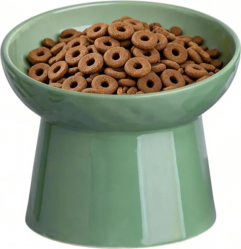 Miniatura 15 de YauYik Cuenco elevado para gatos, color negro, cuencos elevados de comida para gatos con ángulo inclinado, sin estrés, antivómitos, cuenco de agua