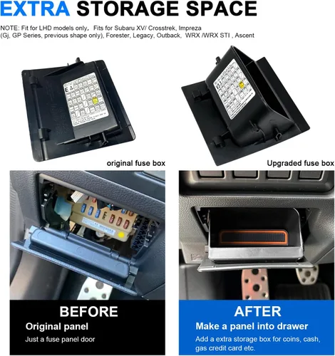 Miniatura 2 de Bandeja de Almacenamiento Contenedor de Monedas para Caja de Fusibles Compatible con Subaru Crosstrek XV Forester Legacy Outback Impreza WRX STI