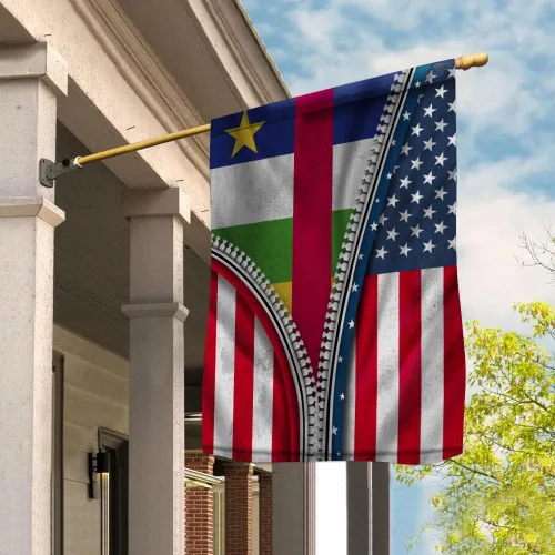 Miniatura 2 de Bandera con cremallera, bandera de África Central, bandera de Estados Unidos, República Centroafricana, bandera patriótica de casa de raíz, bandera