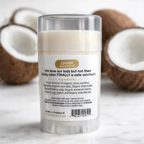 Miniatura 3 de CoCo Me Desodorante para niños sin aluminio con aroma a coco, desodorante orgánico y natural para niños, niños y niñas, desodorante hidratante suave