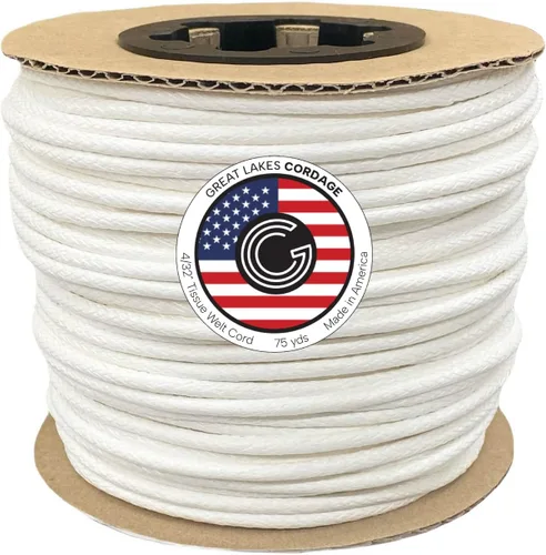 Cordón de soldadura para tapicería de tejido de 4/32", cable enrollado, semifirme - 75 yardas