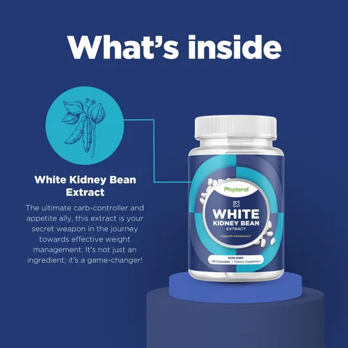 Miniatura 5 de Phytoral Bloqueador de carbohidratos de extracto de frijol blanco, suplemento de frijoles blancos para metabolismo, aumenta y alivia las calorías