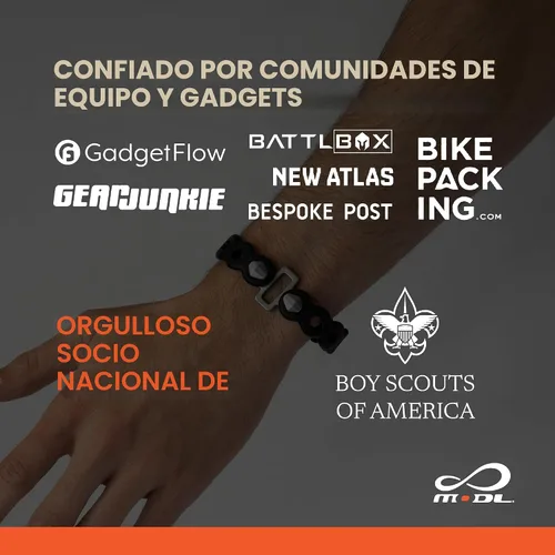 Miniatura 8 de MODL Infinity Tool 2.0 Correas modulares (paquete de 4) - Multiherramienta flexible, correa de engranaje, dispositivo portátil para aventuras al