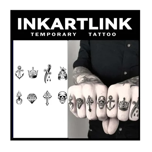 Miniatura 4 de INKARTLINK Tattoo Tech, 2 hojas de tatuaje semipermanente mediano, tatuajes temporales de diseño artístico para adultos, dura 1-2 semanas, Barco