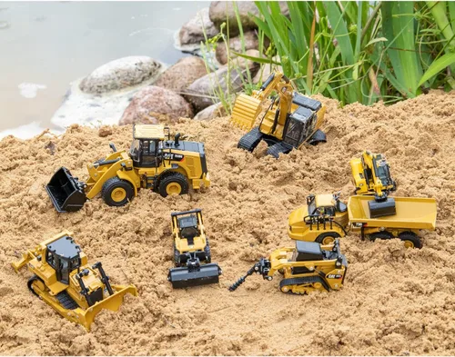 Miniatura 2 de Diecast Masters CAT Caterpillar M323F Excavadora de ruedas de ferrocarril con 3 accesorios High Line Series 1/87 (HO) Escala Diecast Modelo 85612