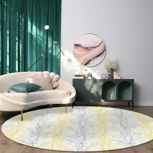 Miniatura 3 de Forest Branch - Alfombra redonda de 4 pies, lavable para interiores y exteriores, para dormitorio, cocina, baño, sala de estar, comedor, lavandería